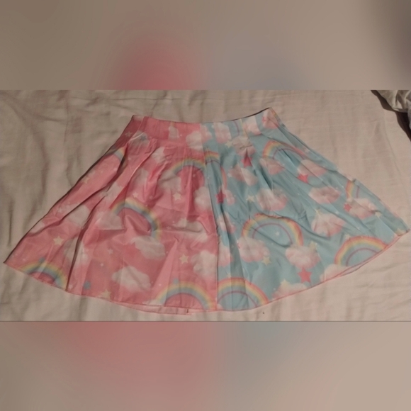 [Price is Firm] Romwe skirt with clouds and rainbows size L - Picture 7 of 7